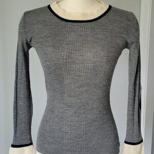 Pink Tartan Merino Wool Sweater - Elbow Pads